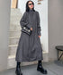 Glossy Gathered High Neck Dress